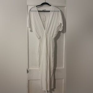 Dippin Daisy’s Swiss dot white swim coverup dress - size Large